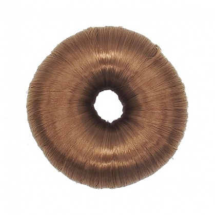 Валик для причесок из искусственного волоса коричневый / Melon Pro, 8 см 