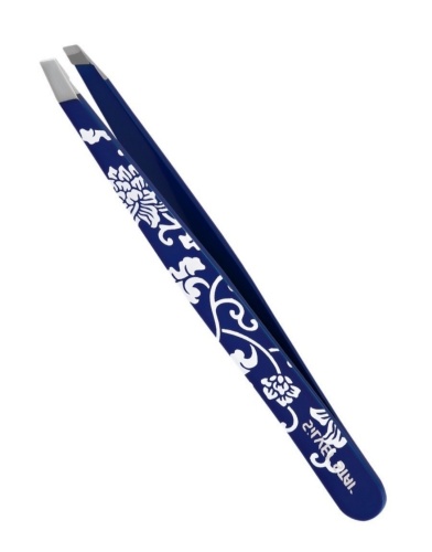 Пинцет для бровей косой цветной АТ-9931 / Silver Star