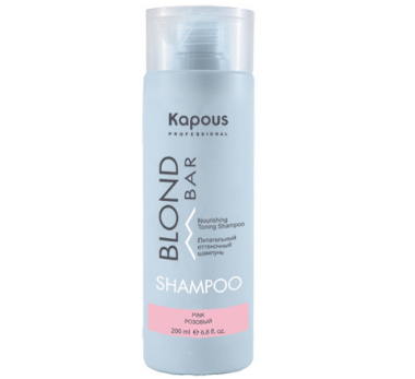 Питательный оттеночный шампунь для оттенков блонд серии “Blond Bar” Kapous, Розовый, 200 мл
