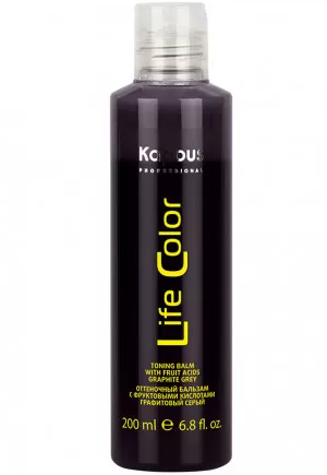 Бальзам оттеночный для волос Графитовый серый / Kapous Professional Life Color, 200 мл