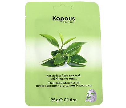 Тканевая маска для лица антиоксидантная с экстрактом Зеленого чая / Kapous Face Care, 25 г