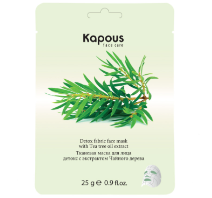 Тканевая маска для лица детокс с экстрактом Чайного дерева / Kapous Face Care, 25 г