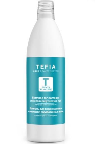 Шампунь для поврежденных и химически обработанных волос с маслом арганы и макадамии / Tefia, 1000 мл