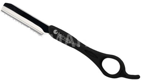 Бритва филировочная односторонняя черная / Hairway