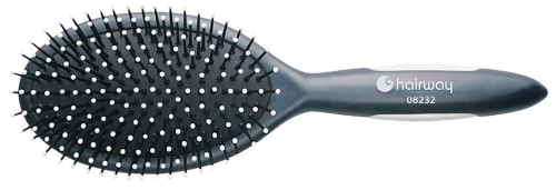 Щетка деревянная массажная 13 рядов на ручке каучуковые вставки./ Hairway Star Sky