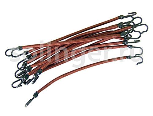 Резинки для волос на крючках коричневые / Sibel, 12 шт.