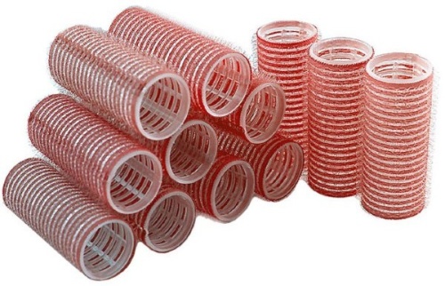 Бигуди-липучки (10)S 24мм красные 12 шт/уп / Sibel