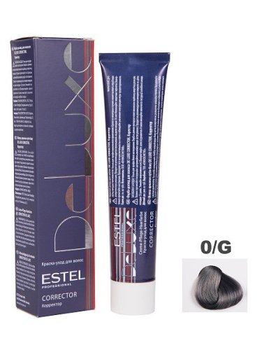 Крем-краска 0/G De Luxe Графит / ESTEL De Luxe, 60 мл 
