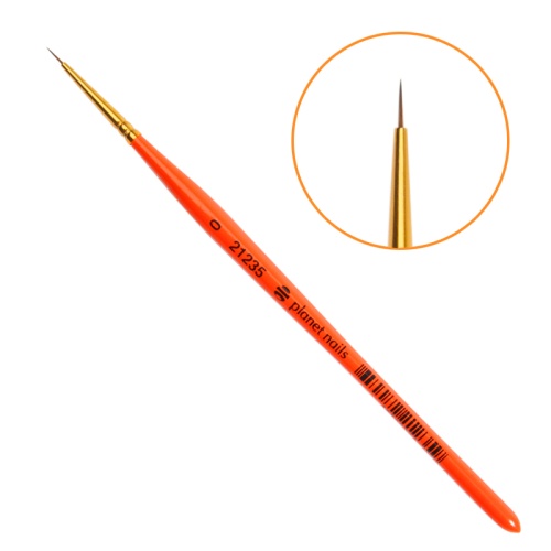 Кисть для дизайна круглая синтетика №0 / Planet Nails 