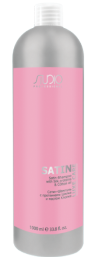 Сатин-Шампунь с протеинами шелка и маслом хлопка / Kapous Studio, 1000 мл