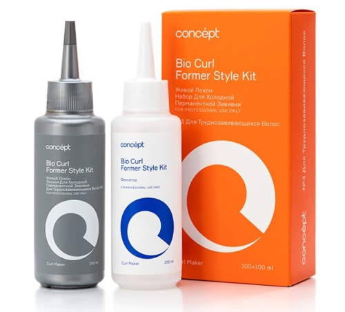 Набор для холодной перманентной завивки для труднозавивающихся волос №3 / Concept, 100 мл+100 мл