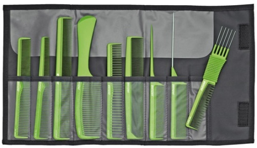 Расческа ионная зеленая набор из 9 штук / Jaguar 