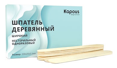 Шпатель деревянный широкий 200*25*2,5 мм / Kapous, 50 шт./уп