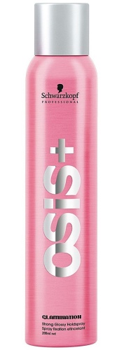 Лак сильной фиксации с эффектом кристального блеска / Schwarzkopf OSIS+ Glamination, 200 мл