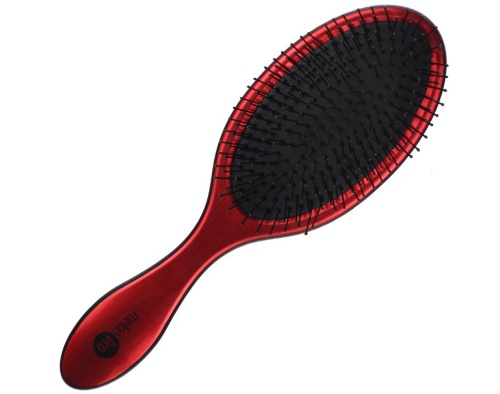 Щетка массажная для волос 11-рядная 100% нейлон овал красная 224*70 мм / MelonPro