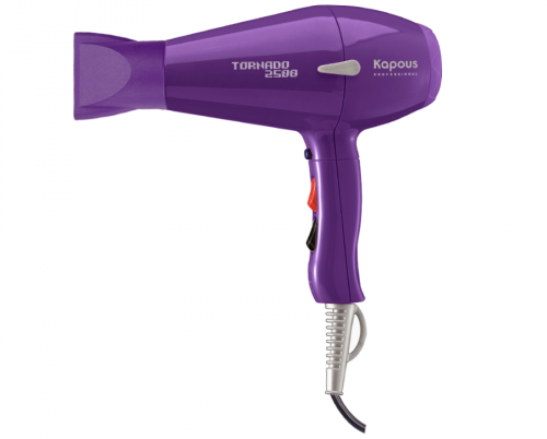 Фен профессиональный для укладки волос, фиолетовый / Kapous Tornado 2500 
