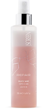 Спрей двухфазный несмываемый для повержденных волос / Screen Repair Duocare, 200 мл 