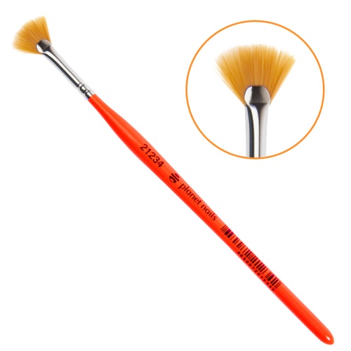 Кисть для дизайна веерная Planeta Nails синтетика / Planet Nails 