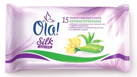 Салфетки влажные антибактериальные / Ola! Silk Sense, 15 шт  