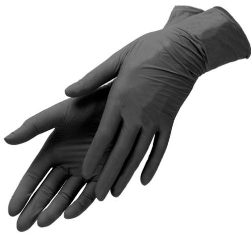 Перчатки виниловые черные, размер S / Planet Nails, 100 штук 