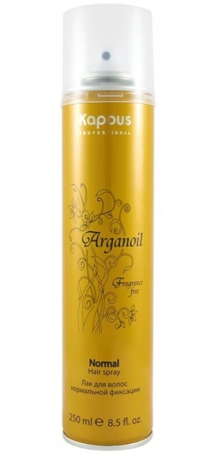 Лак аэрозольный для волос нормальной фиксации с маслом арганы / Kapous Professional Arganoil, 250 мл