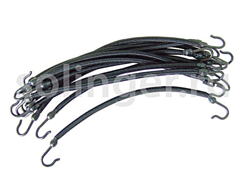 Резинки для волос на крючках черный / Sibel, 12 шт/уп