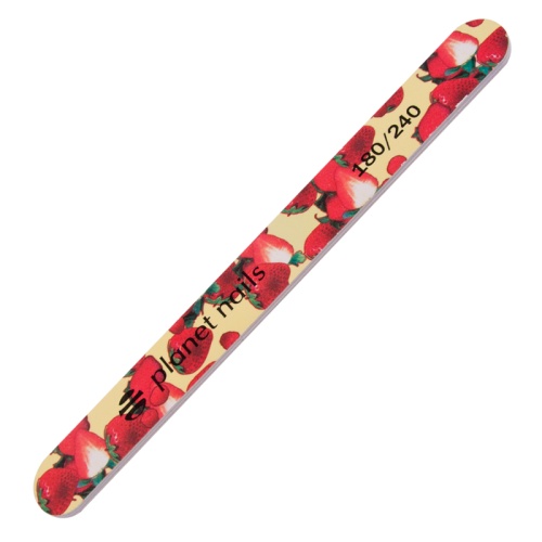 Пилка для ногтей стандартная цветная фрукты 240/180 / Planet Nails