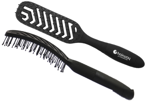 Щетка массажная с прорезиненной ручкой узкая 8 рядов / Hairway Ornament