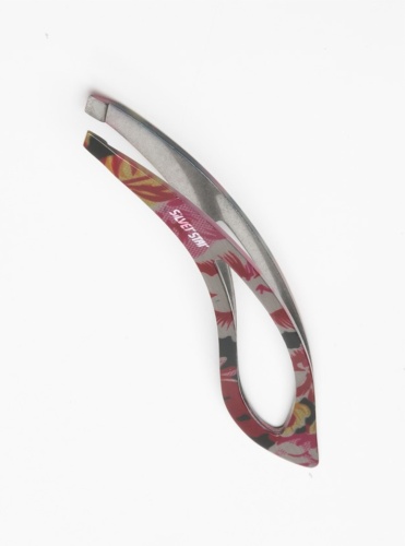 Пинцет для бровей изогнутый AT-9916 / Silver Star CLASSIC