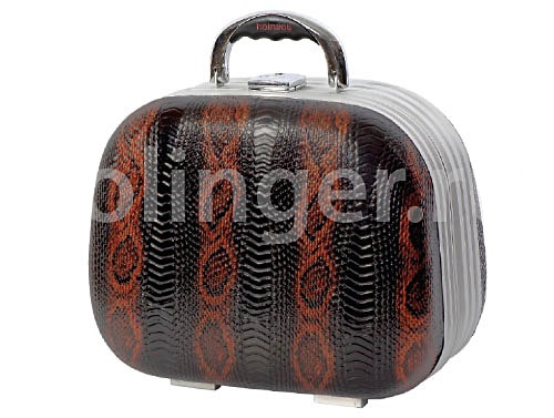 Чемодан питон коричневый лаковый / Hairway, 360х200х290 мм