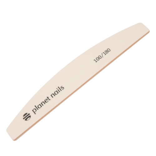 Пилка для ногтей широкая полукруглая белая "Mylar" 100/180 / Planet Nails