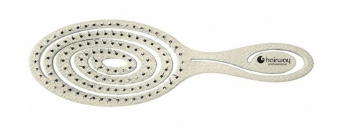 Щетка массажная 8 рядов 20 см овальная бежевая / Hairway ECO Wheat