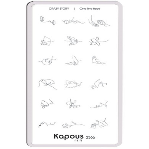Пластина для стемпинга Crazy story One line face / Kapous