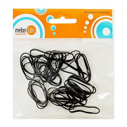 Резинки midi силиконовые черные / Melon Pro в пакете