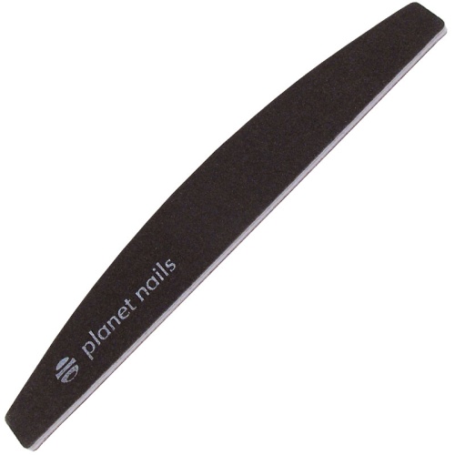 Пилка для ногтей широкая полукруглая черная 100/180 / Planet Nails