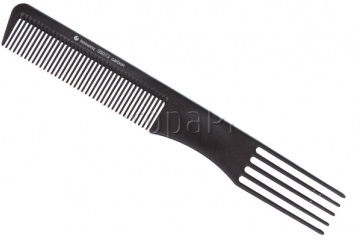 Расческа карбоновая пластиковая, вилка / Hairway Carbon, 192 мм