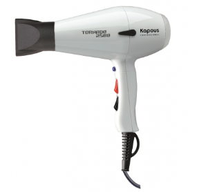 Фен профессиональный для укладки волос, белый / Kapous Tornado 2500 