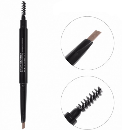 Карандаш механический  для бровей со щеточкой Brow Definer grey brown цвет серо-коричневый