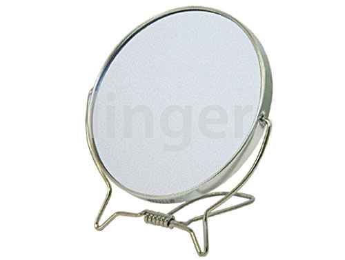 Зеркало настольное круглое в металлической оправе 110 мм / Hairway