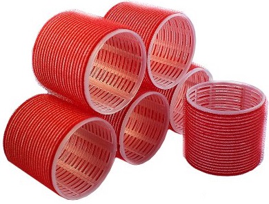 Бигуди-липучки (10)S 70 мм красные 6 шт/уп / Sibel