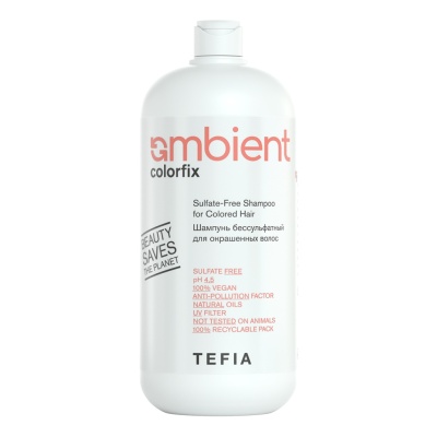 Шампунь бессульфатный для окрашенных волос / Tefia AMBIENT, 950 мл